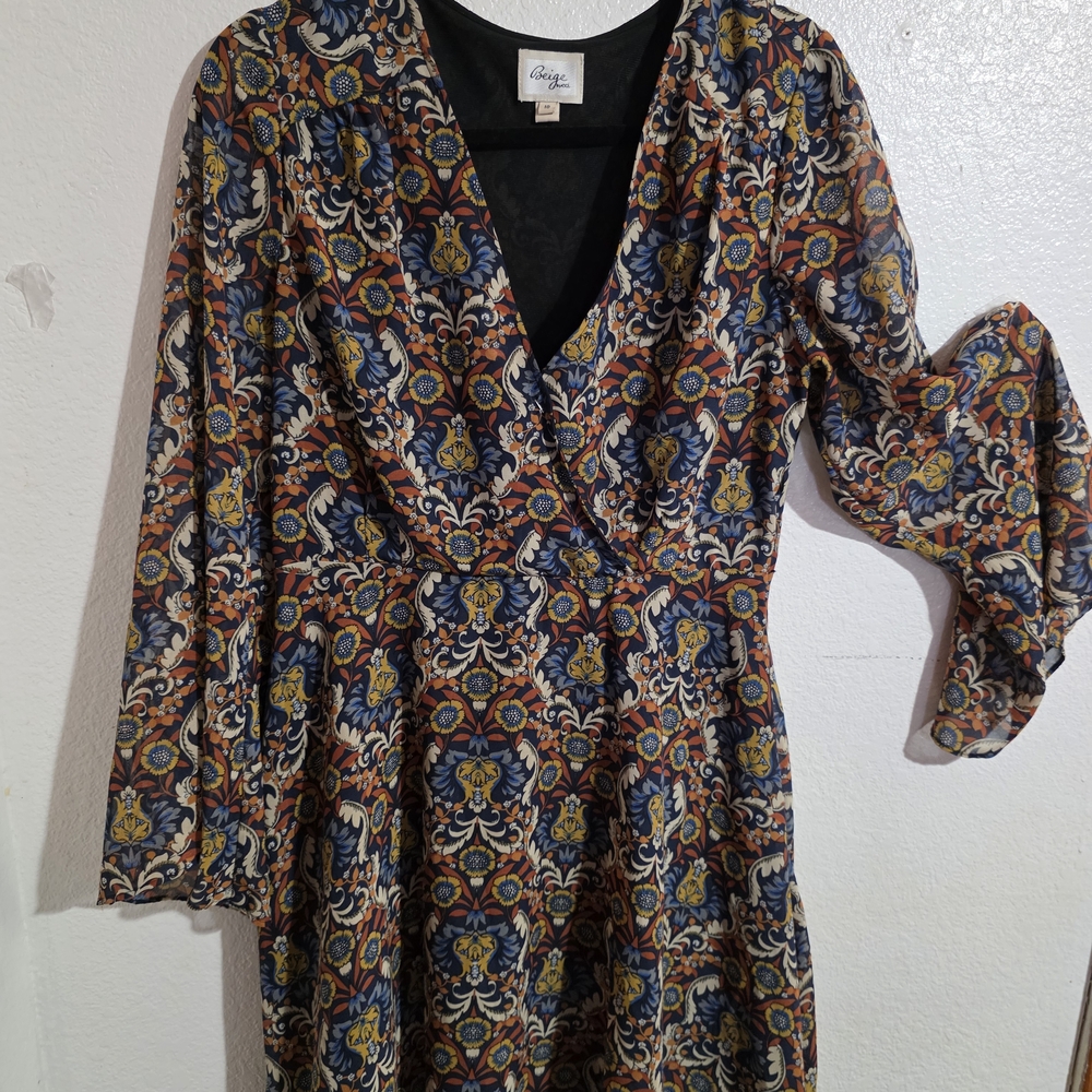 Chic Women's Multicolor Patterned Dress